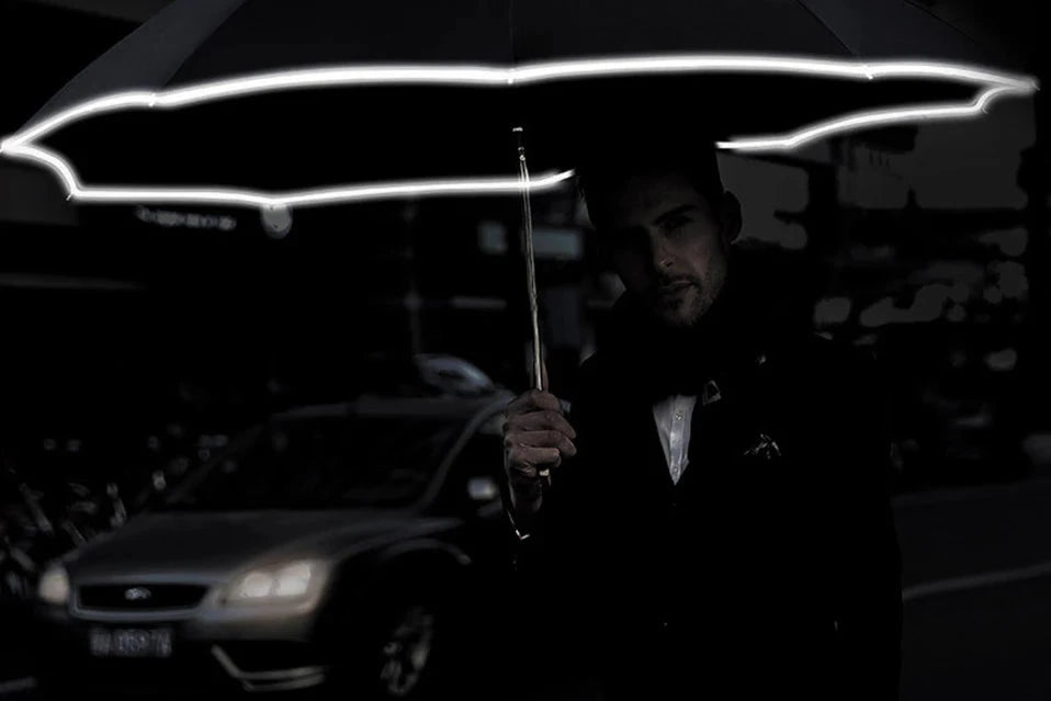 Automatic Reverse Folding Umbrella With Reflective Strips