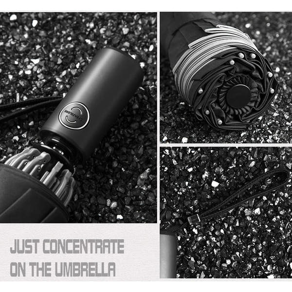 Automatic Reverse Folding Windproof Umbrella with Reflective Strips