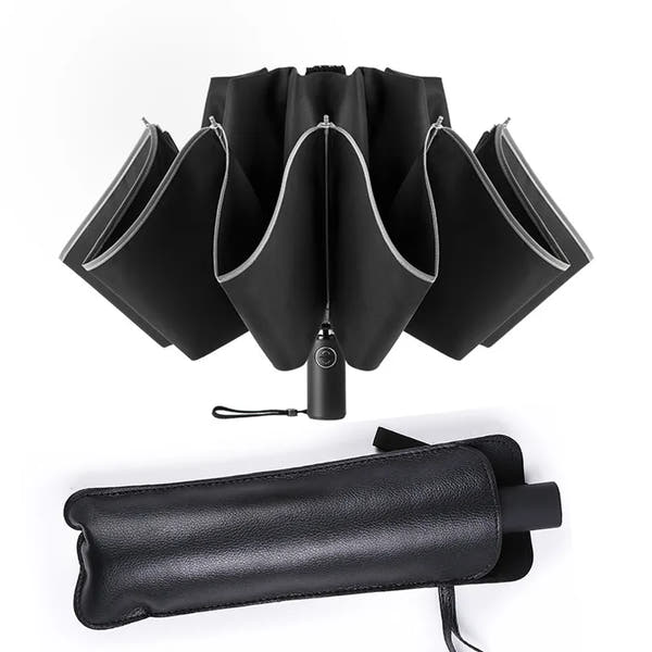 Automatic Reverse Folding Windproof Umbrella with Reflective Strips