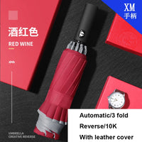Automatic Reverse Folding Windproof Umbrella with Reflective Strips