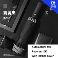 Automatic Reverse Folding Windproof Umbrella with Reflective Strips